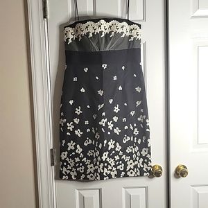 JAX Black and White Strapless Dress